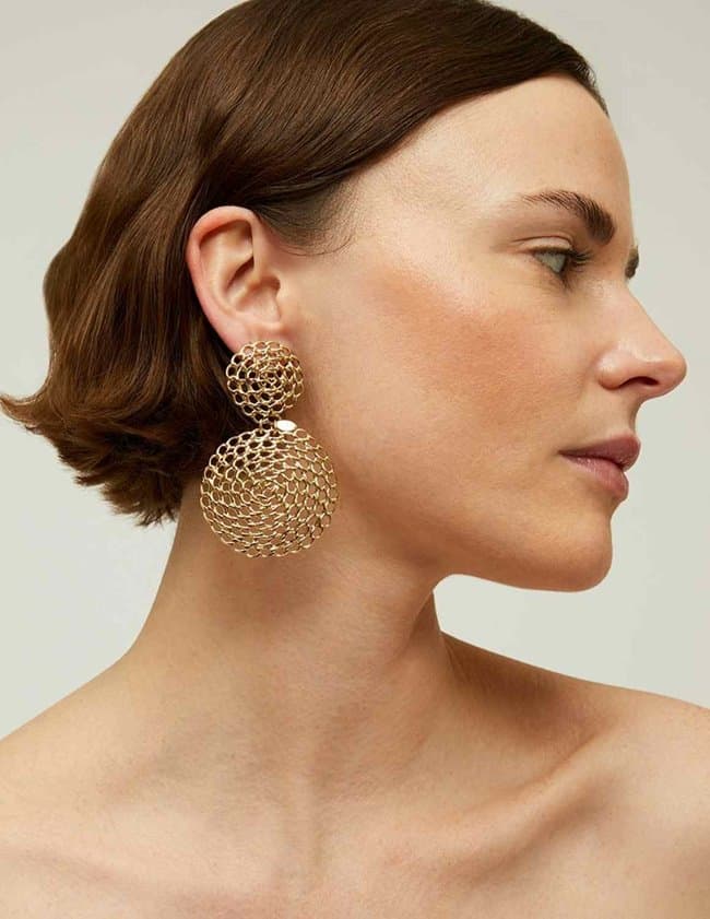 Gas Bijoux onde gourmette earrings large - gold back