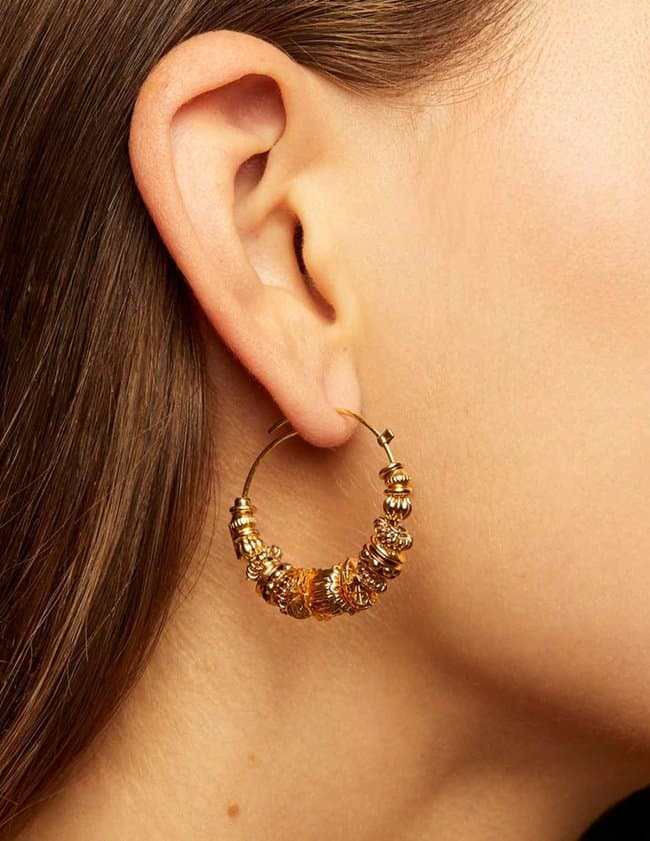 Gas Bijoux aloha hoop earrings mini - gold back
