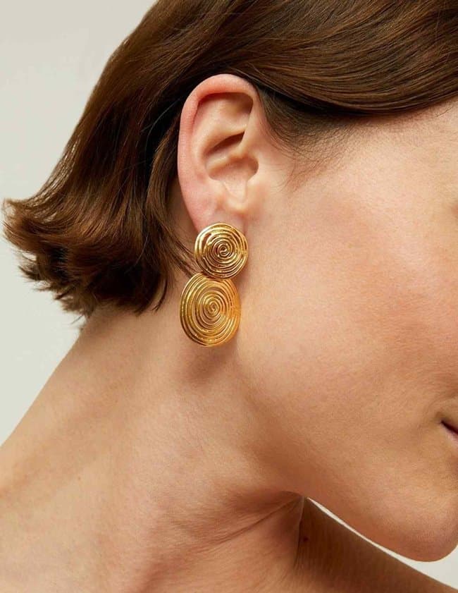 Gas Bijoux wave earrings small - gold back