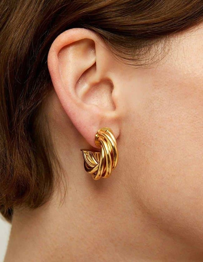 Gas Bijoux atik hoop earrings mini - gold back