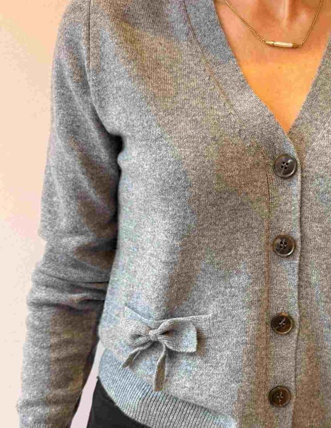 Jumper 1234 bow cardigan - cloudy back