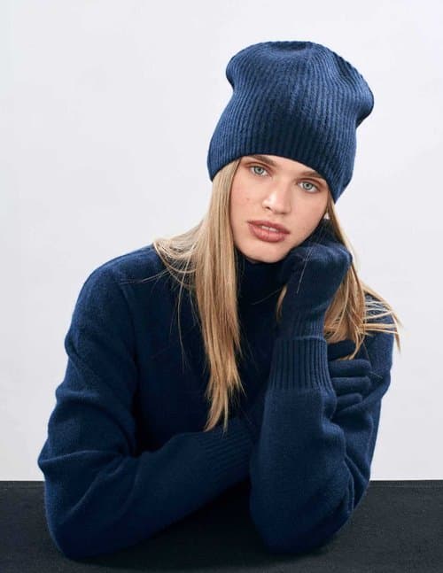 Jumper 1234 rib beanie - navy
