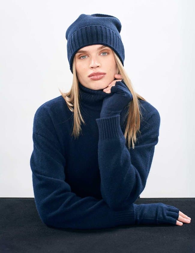 Jumper 1234 fingerless gloves - navy back