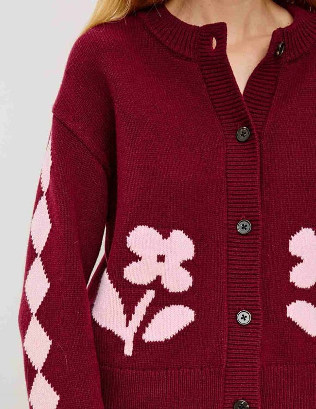 Rails mavie cardigan - garnet side