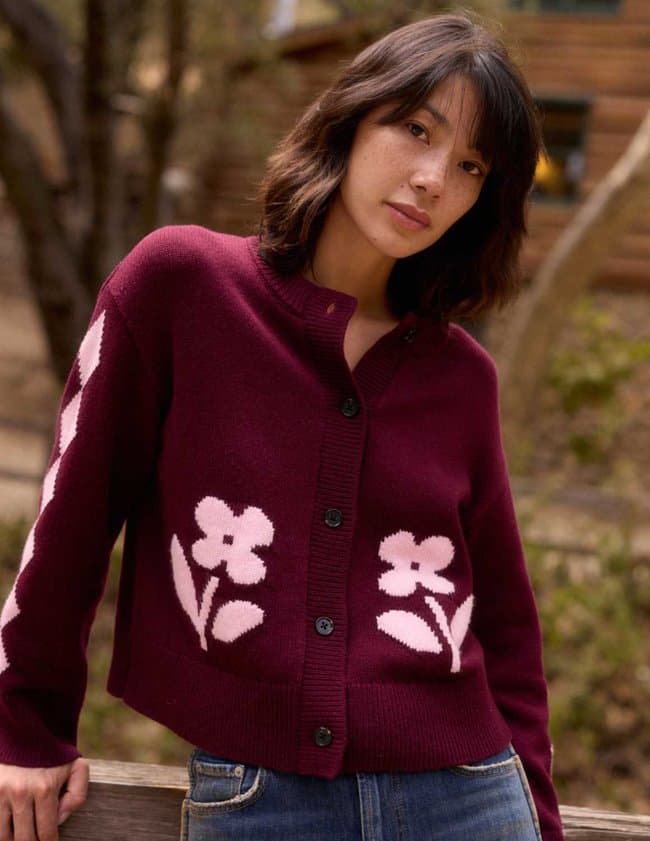 Rails mavie cardigan - garnet back