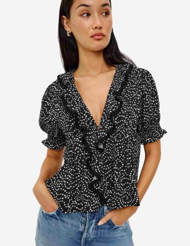 Rails bloom top - daisies detail