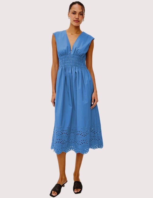 Rails roxanne dress - harbor blue side