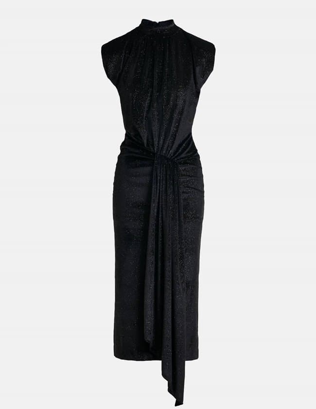Essentiel Antwerp inche velvet dress - black back