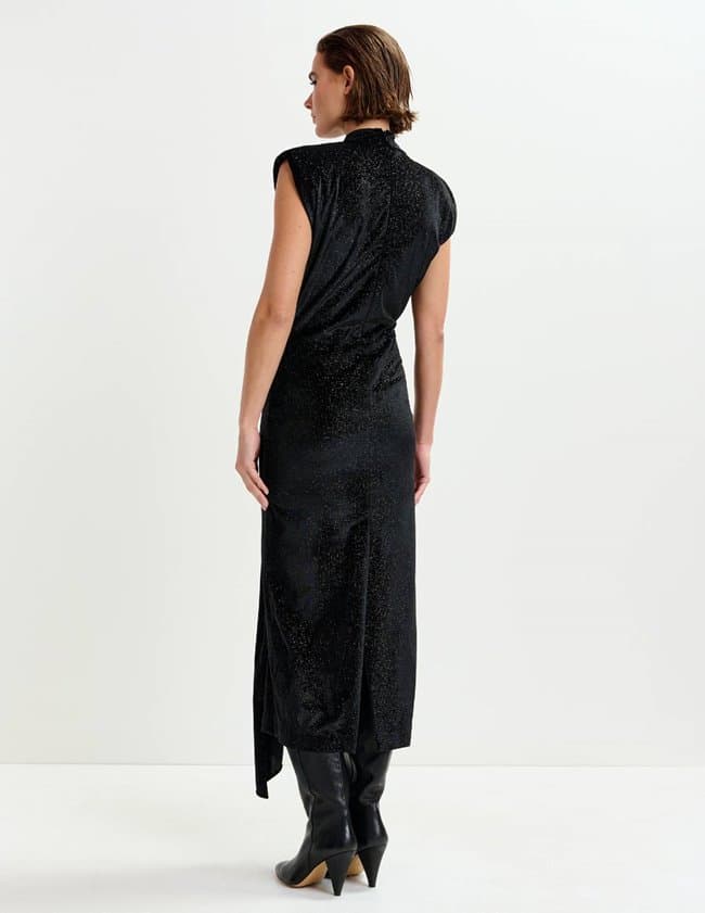 Essentiel Antwerp inche velvet dress - black detail