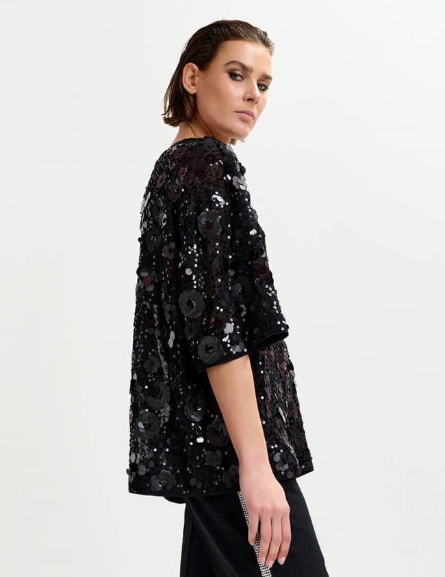 Essentiel Antwerp isparkle top - black detail