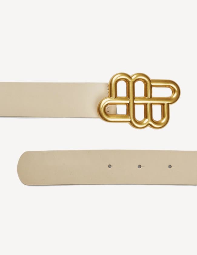 Munthe latter belt - beige detail