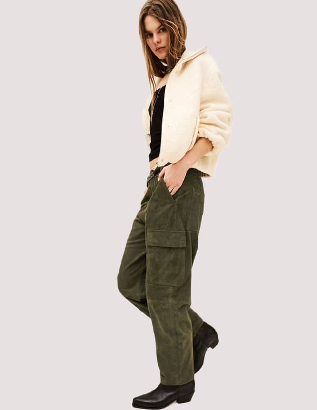ba&sh sita trousers - kaki side
