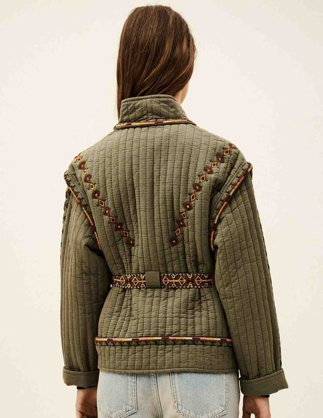 ba&sh cocoon jacket - kaki detail