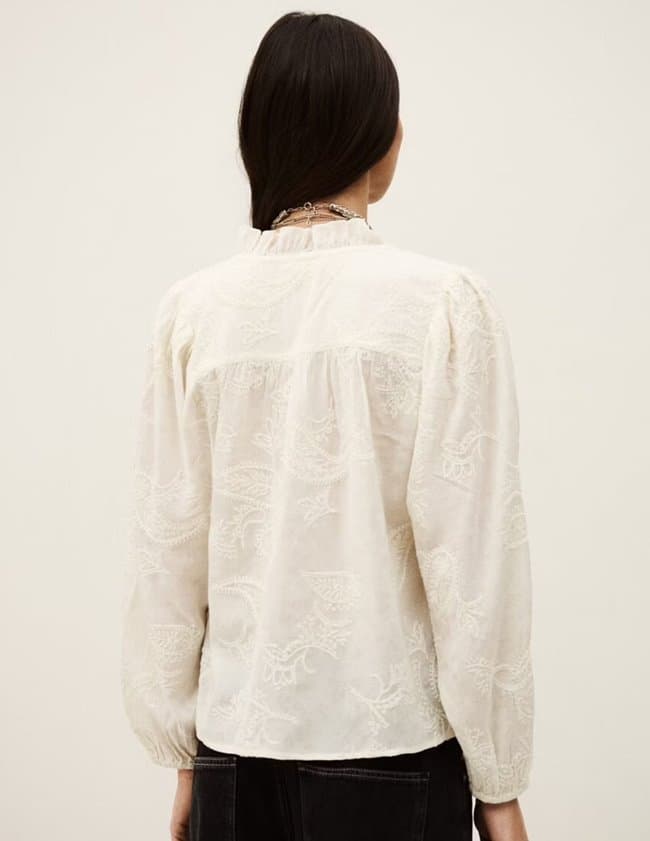 ba&sh petty blouse - ecru detail