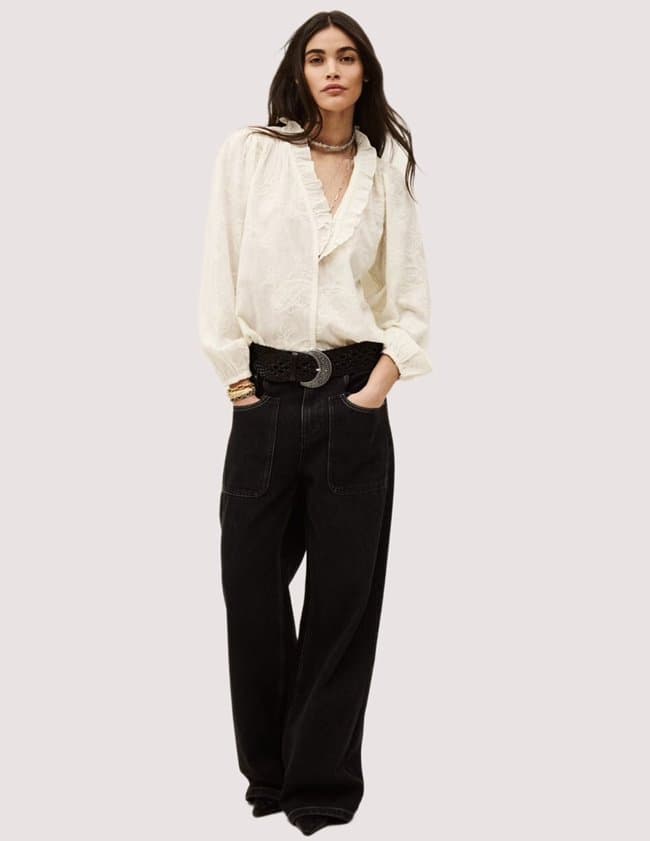 ba&sh petty blouse - ecru side