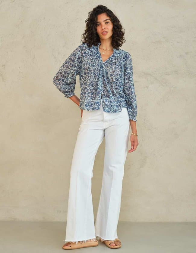 M.A.B.E APPAREL esti print top - blue back