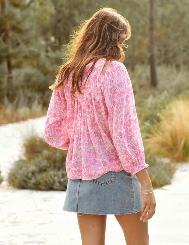 M.A.B.E APPAREL esti print top - pink back