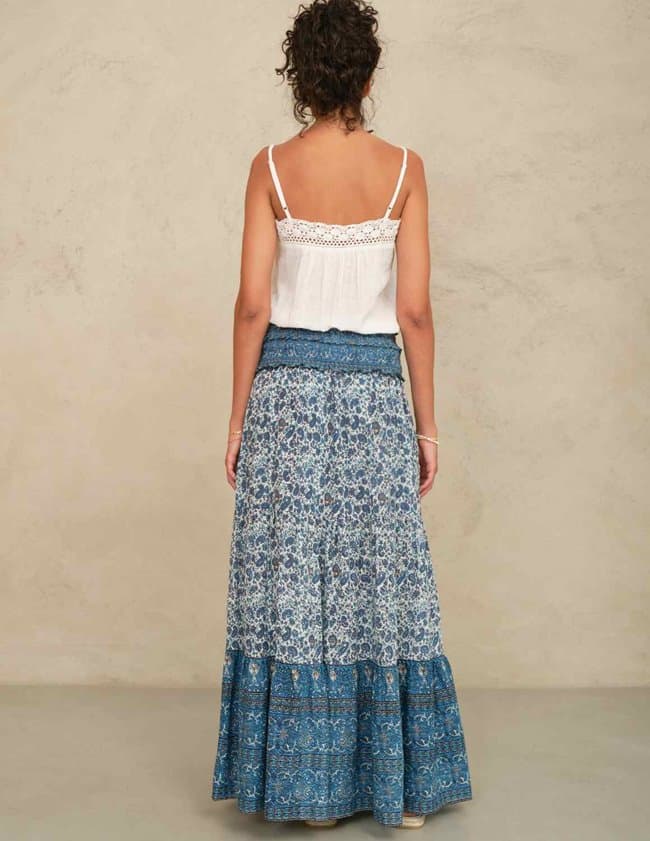 M.A.B.E APPAREL esti maxi skirt - blue model
