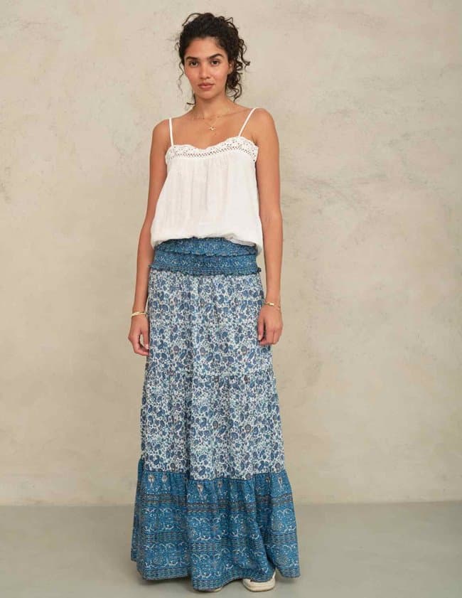 M.A.B.E APPAREL esti maxi skirt - blue side