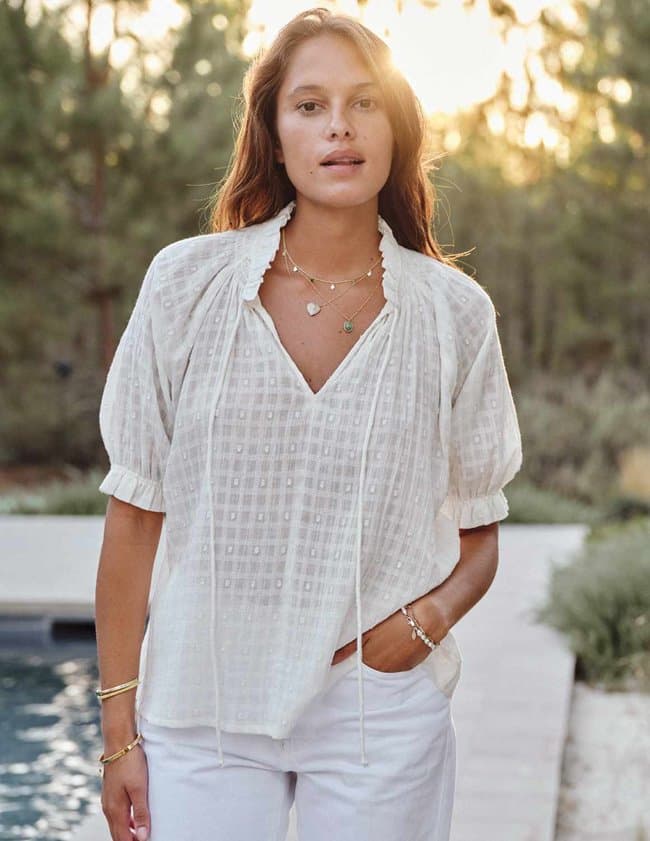 M.A.B.E APPAREL etta top - ecru