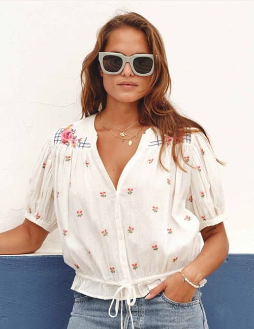 M.A.B.E APPAREL harlie top - ecru