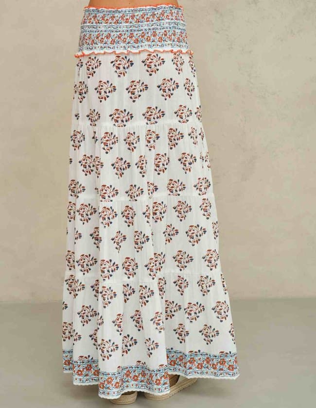 M.A.B.E APPAREL stella maxi skirt - ecru detail