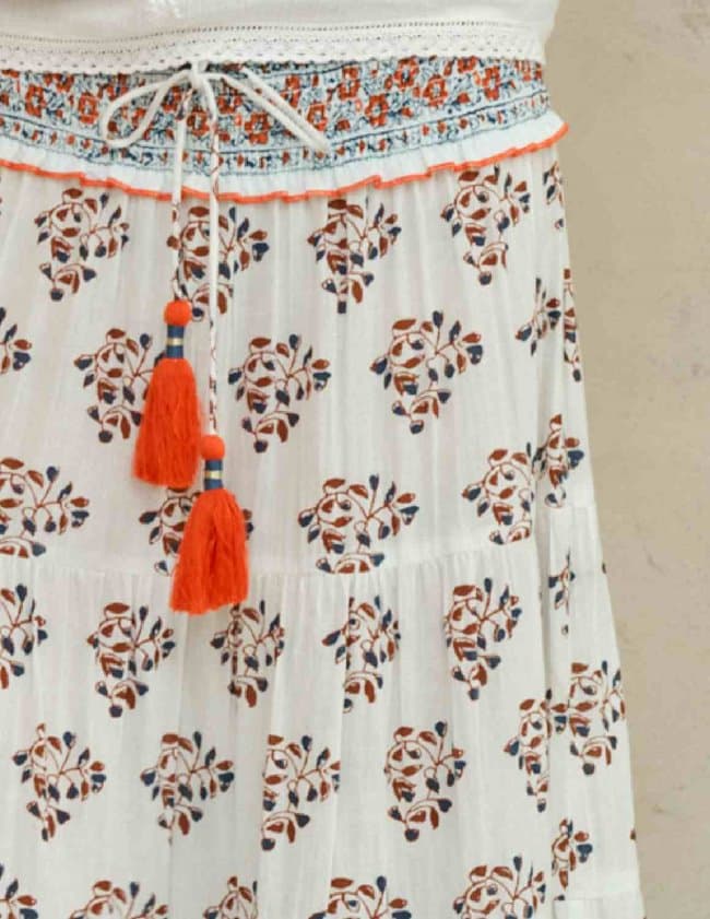 M.A.B.E APPAREL stella maxi skirt - ecru side