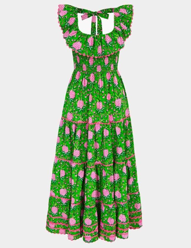 Pink City Prints susie dress - lime