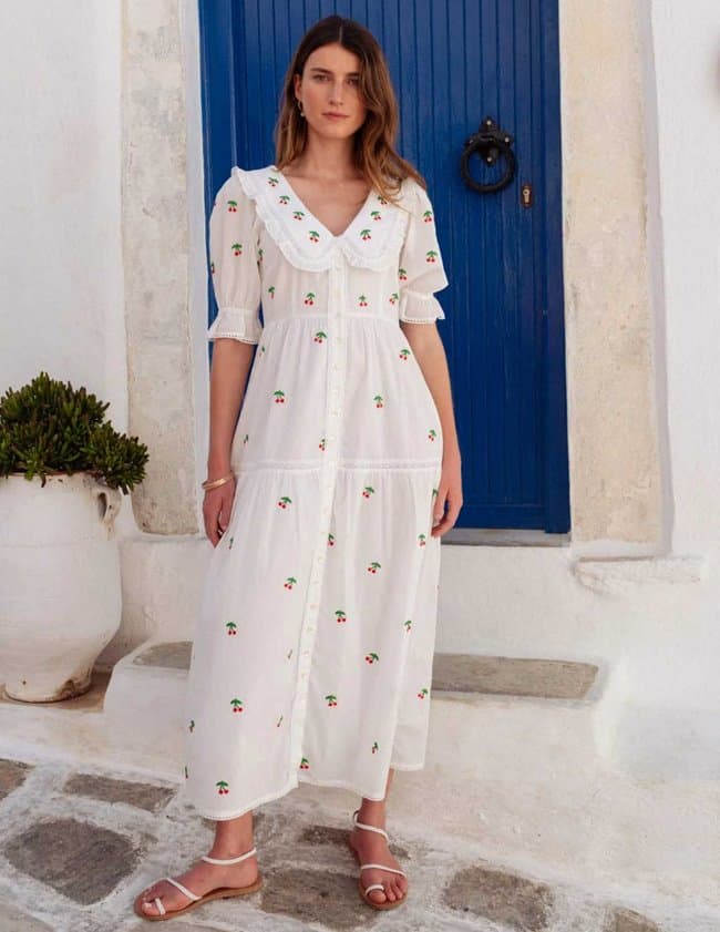 Pink City Prints francis dress - cherry detail