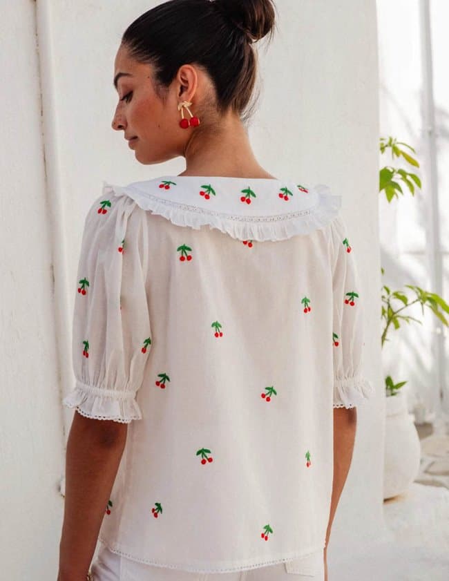 Pink City Prints ava blouse - cherry model