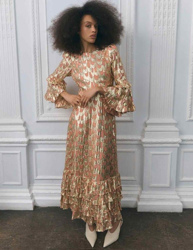 Queens of Archive josephine dress - peach