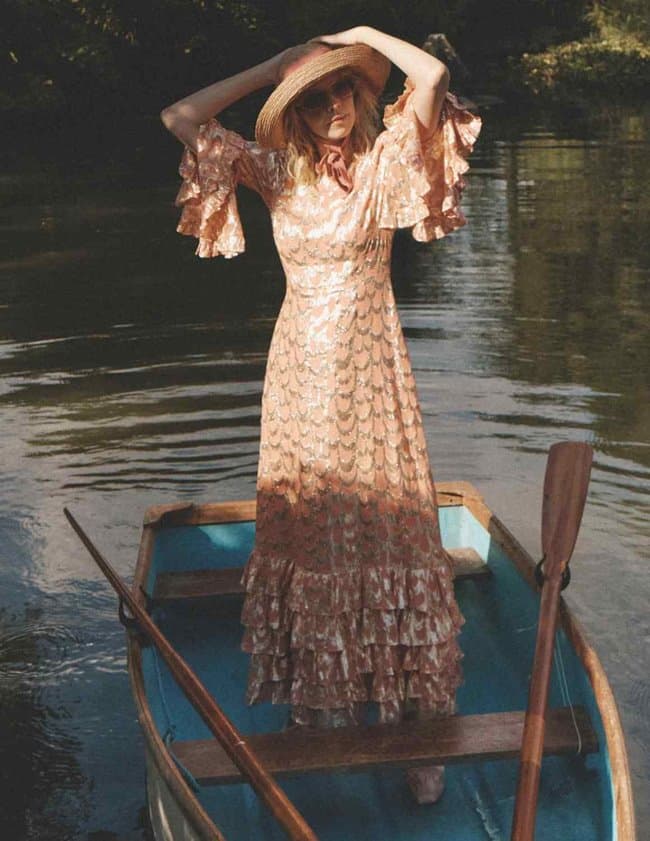 Queens of Archive josephine dress - peach side