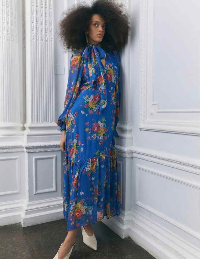 Queens of Archive marnie dress - cobalt detail