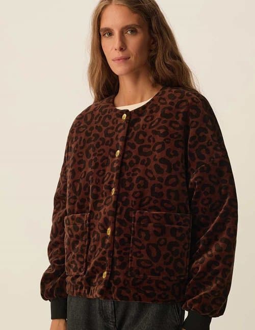 Des Petits Hauts hilda jacket - animal print