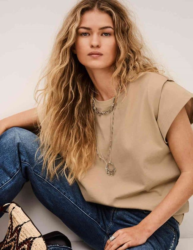 ba&sh pio tee - beige detail
