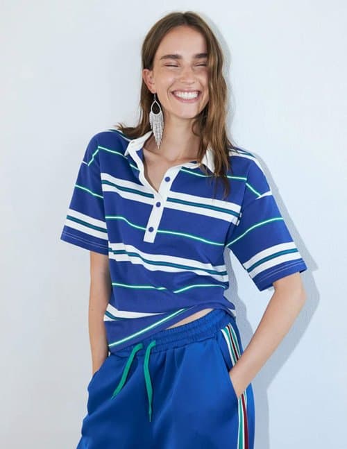 Lollys Laundry ulma polo tee - blue