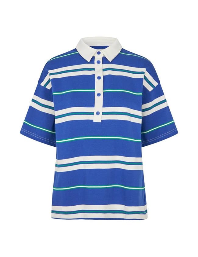 Lollys Laundry ulma polo tee - blue back