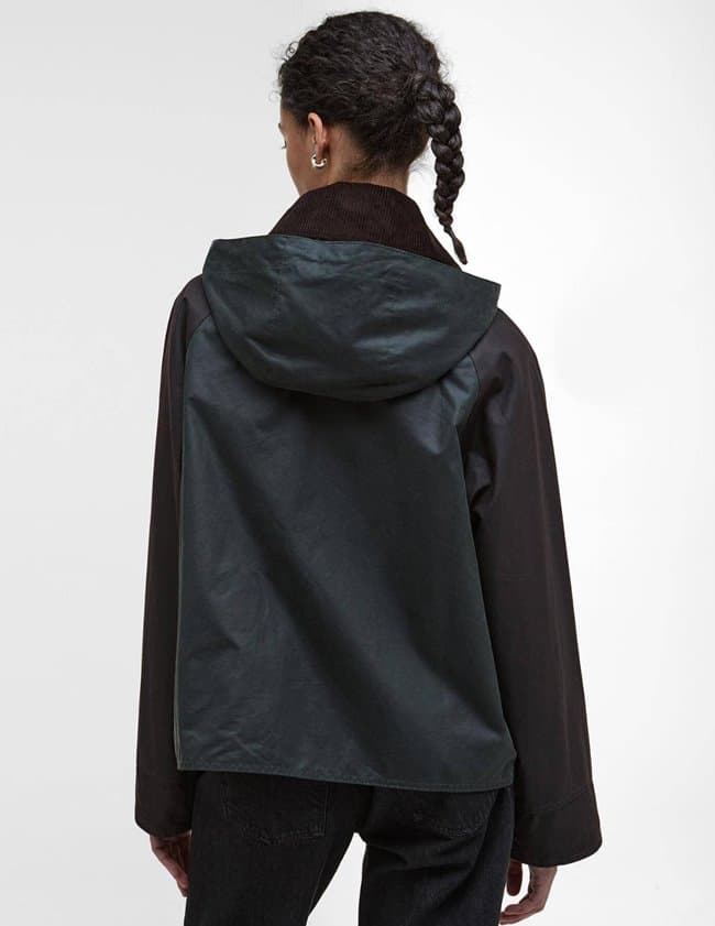 Barbour reighton wax jacket - sage detail