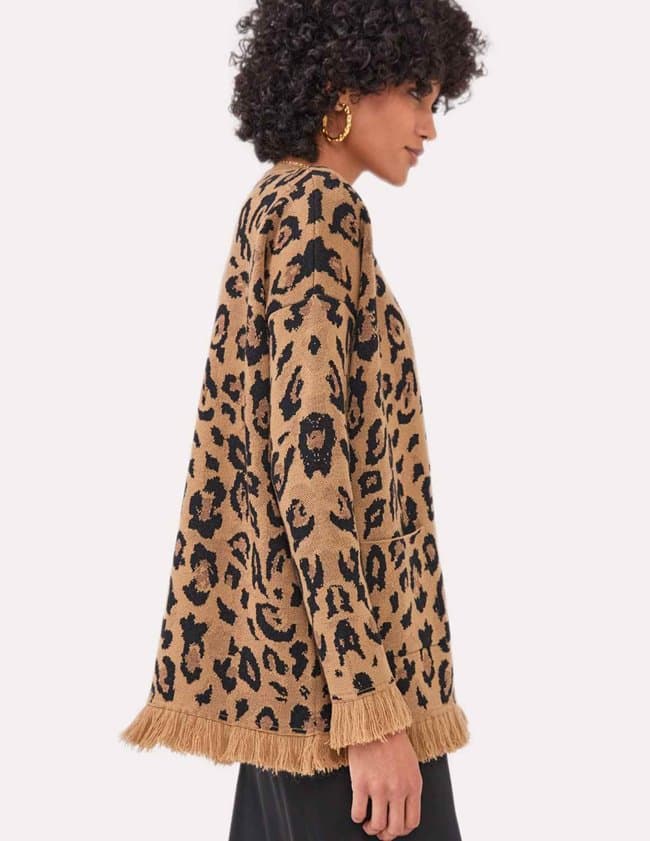 Hayley Menzies cosmic cat cardigan side