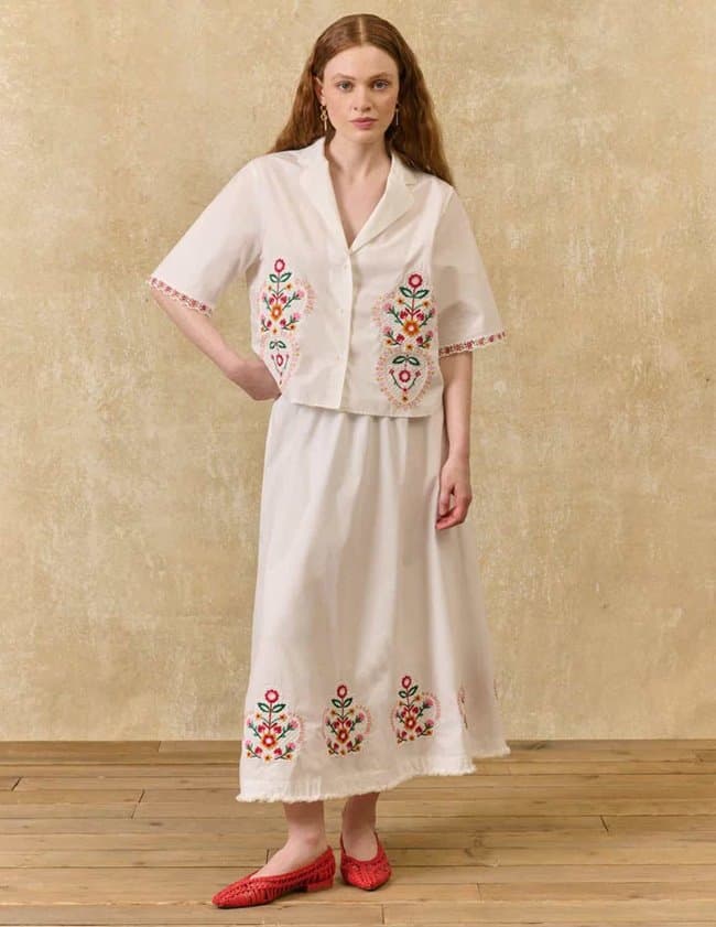 Louise Misha emilius shirt - ivory detail