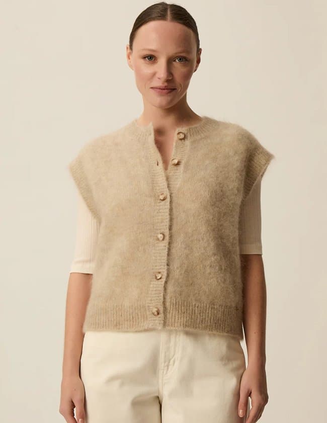 Des Petits Hauts alibaba cardigan - latte model