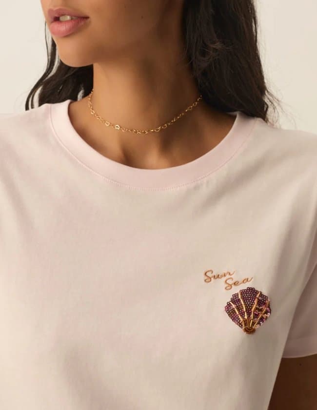 Des Petits Hauts iliana tee - pale pink back