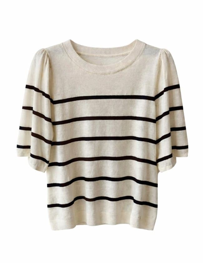 Des Petits Hauts bruna stripe top - dark brown back