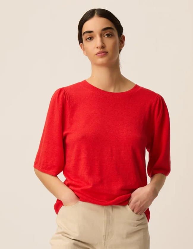 Des Petits Hauts brune top - red side