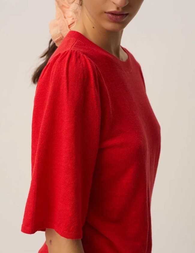 Des Petits Hauts brune top - red model