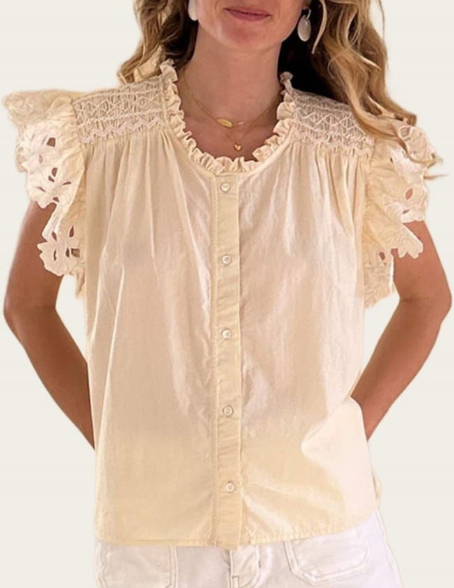 Feeka judith top - cream back