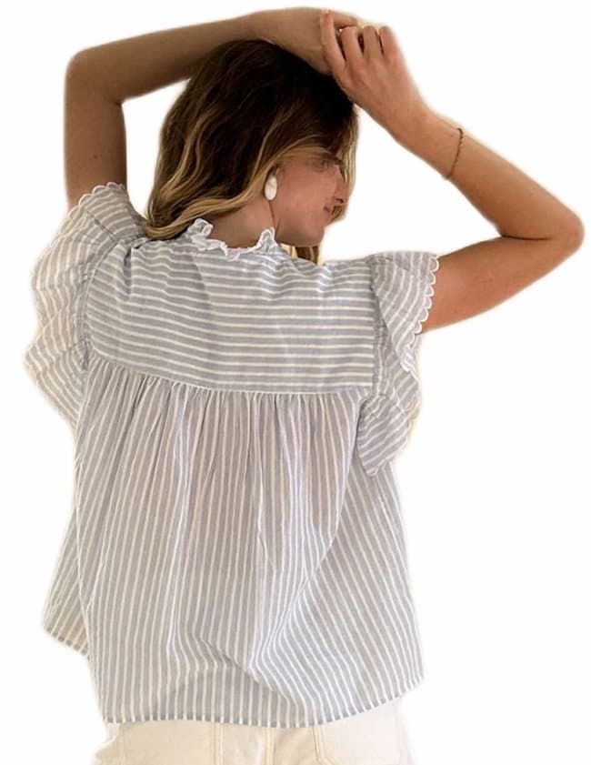 Feeka judy blouse - blue detail