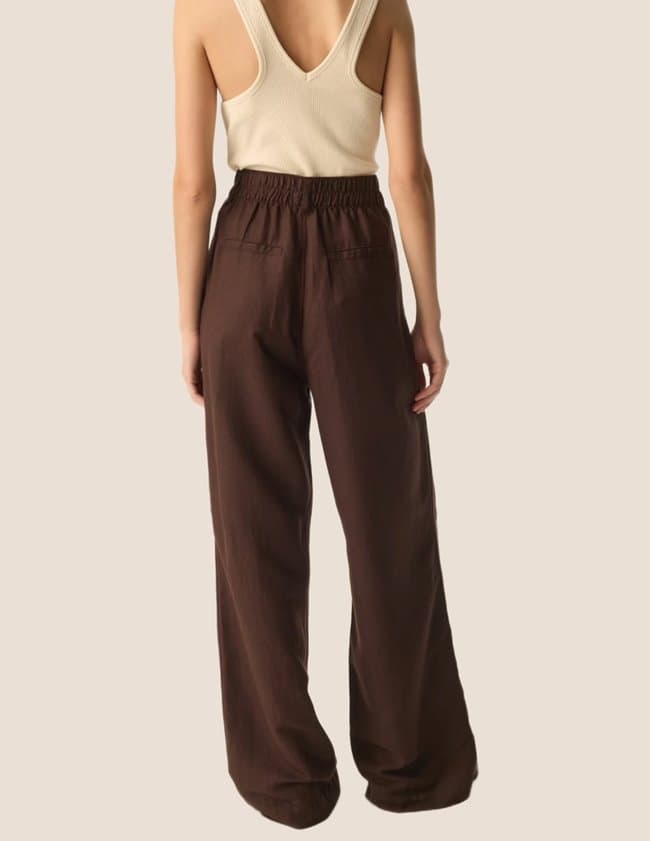 Des Petits Hauts espiza trousers - dark brown detail