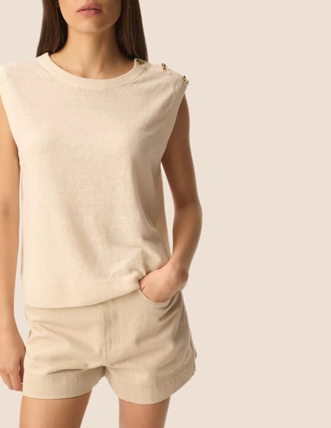 Des Petits Hauts brazou top - cream back