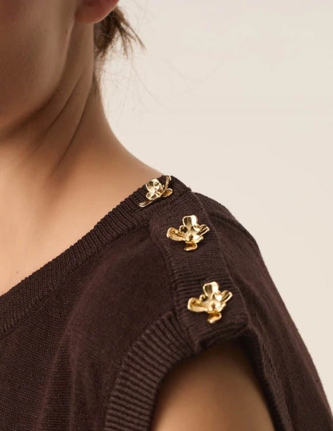 Des Petits Hauts brazou top - dark brown side